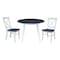 International Concepts 42 in. Solid Wood Round Dual Drop Leaf Dining Table with 2 Chairs in White/Heather Gray K05-42DL-C613-2 - alternate 1